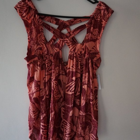 Free People Sugar Cane Blouse RED - Picture 5 of 6